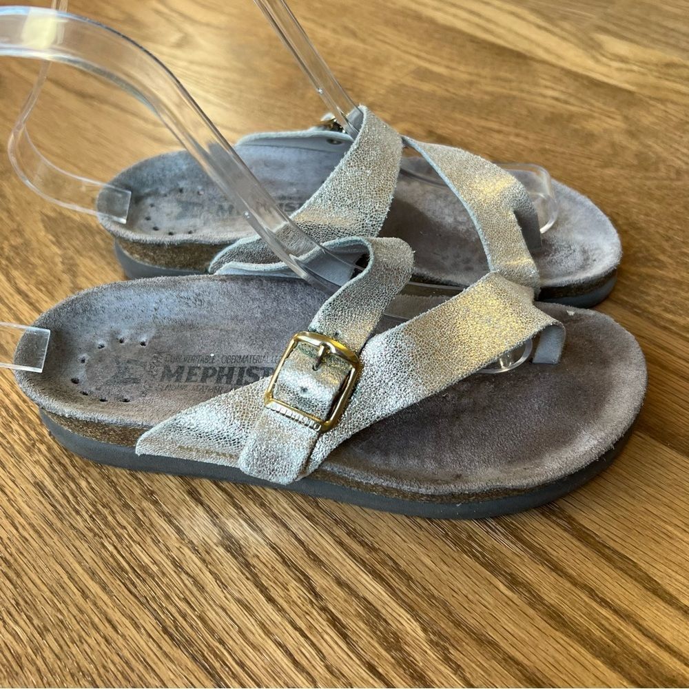 Mephisto Helen Gold Sandals Sz 35 - Picture 5 of 11